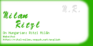 milan ritzl business card